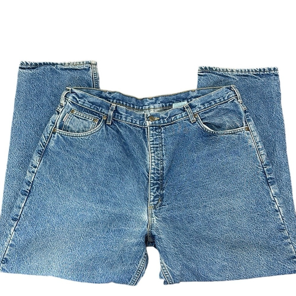 Carhartt Flannel Lined Jeans Size 42X30 Straight Leg‎ Rugged Workwear B21 DST
